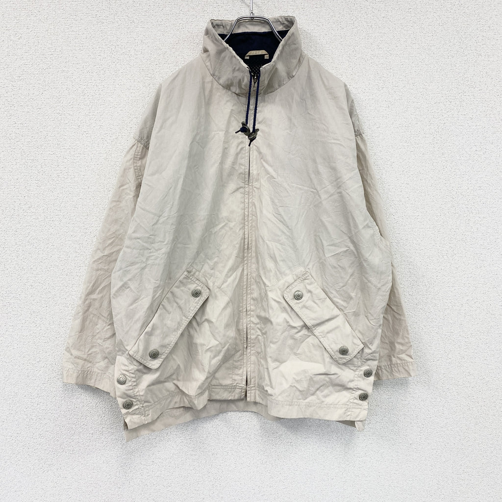 90s～　Eddie Bauer　エディーバウアー　フルジップナイロンジャケット　ブルゾン　ヴィンテージ　ベージュ　Mサイズ　古着