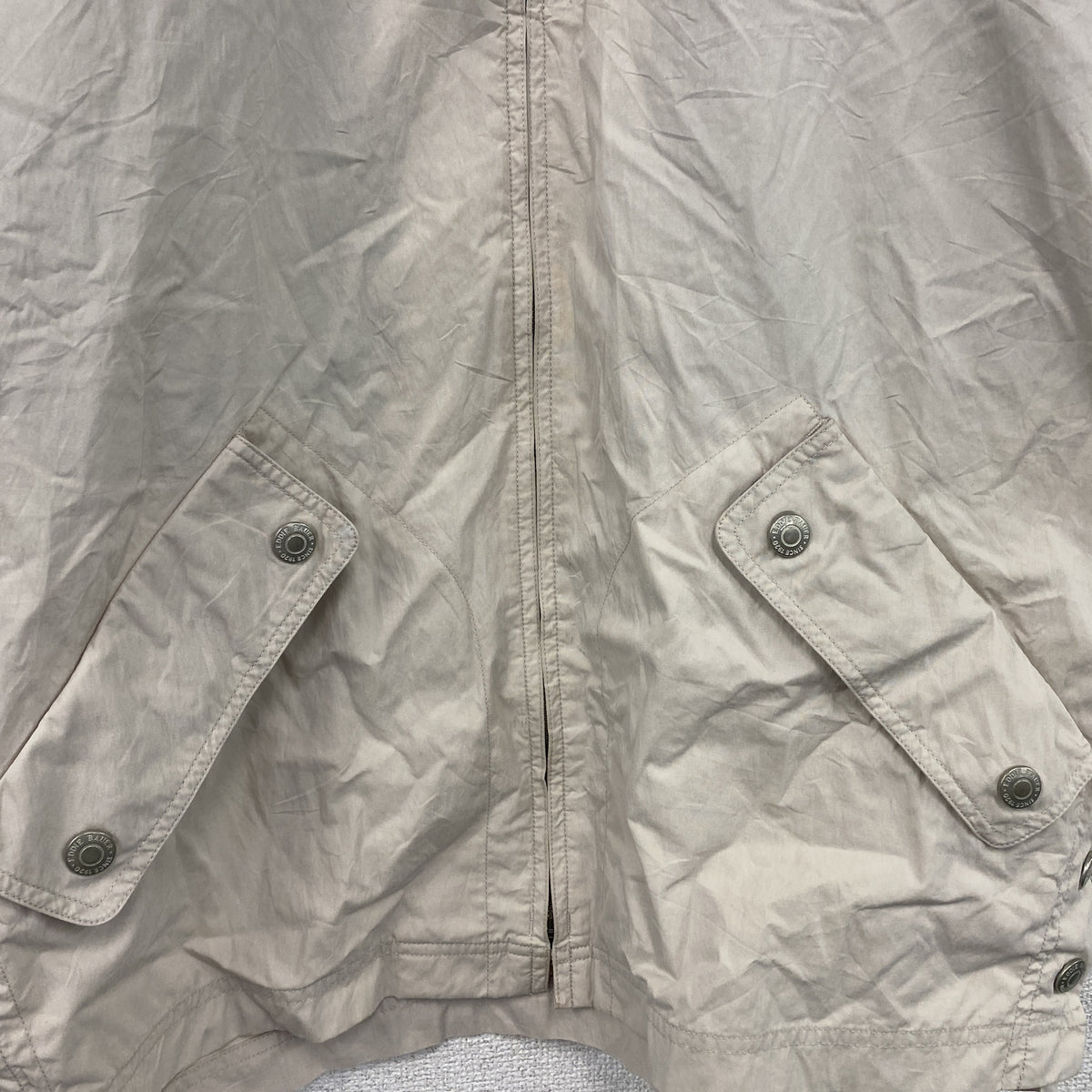 90s～　Eddie Bauer　エディーバウアー　フルジップナイロンジャケット　ブルゾン　ヴィンテージ　ベージュ　Mサイズ　古着