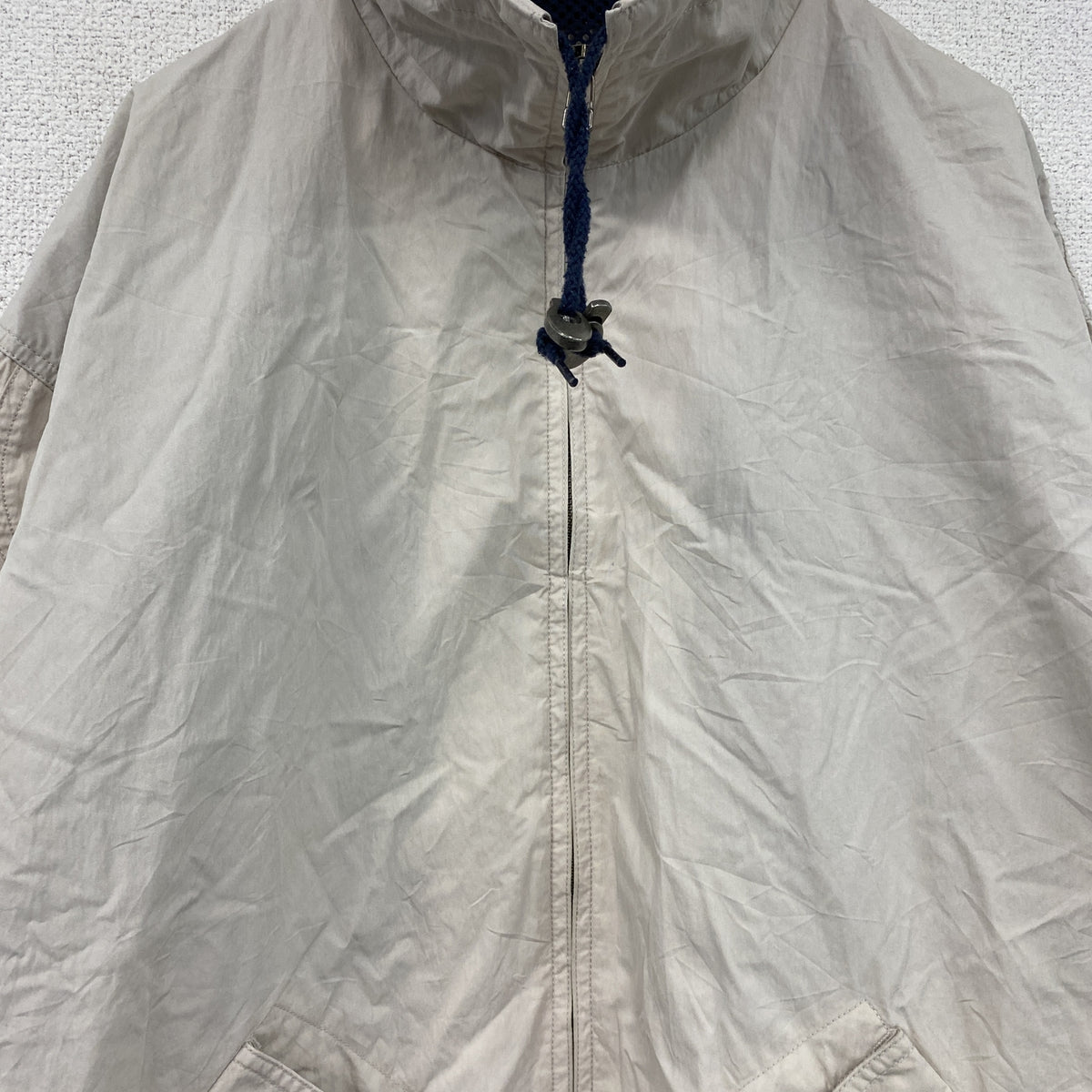 90s～　Eddie Bauer　エディーバウアー　フルジップナイロンジャケット　ブルゾン　ヴィンテージ　ベージュ　Mサイズ　古着
