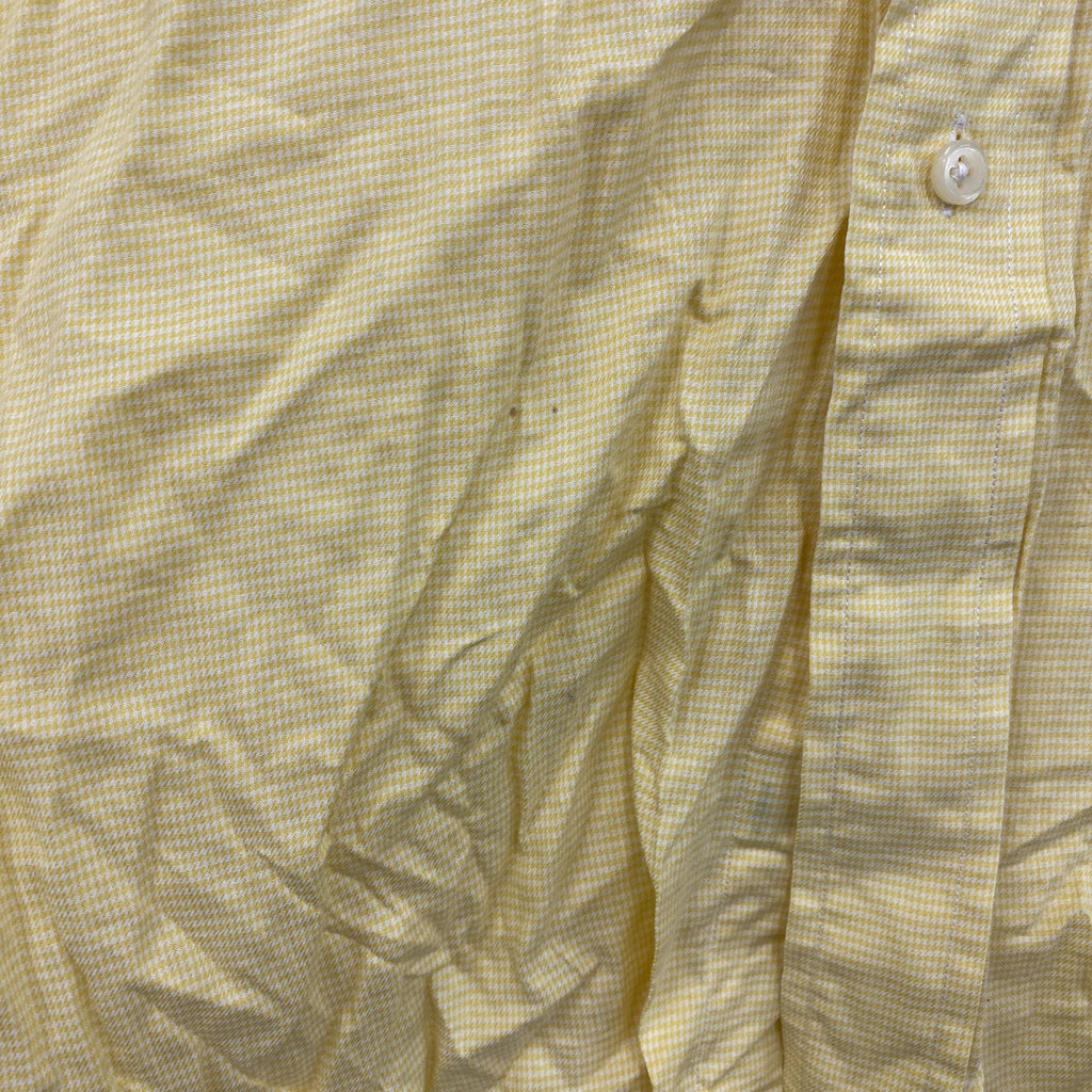 RALPH LAUREN　ラルフローレン　長袖ボタンダウンシャツ　千鳥格子柄　黄色　イエロー　161/2　古着