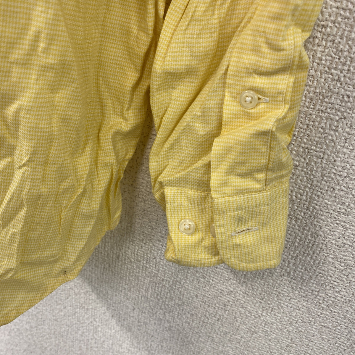 RALPH LAUREN　ラルフローレン　長袖ボタンダウンシャツ　千鳥格子柄　黄色　イエロー　161/2　古着
