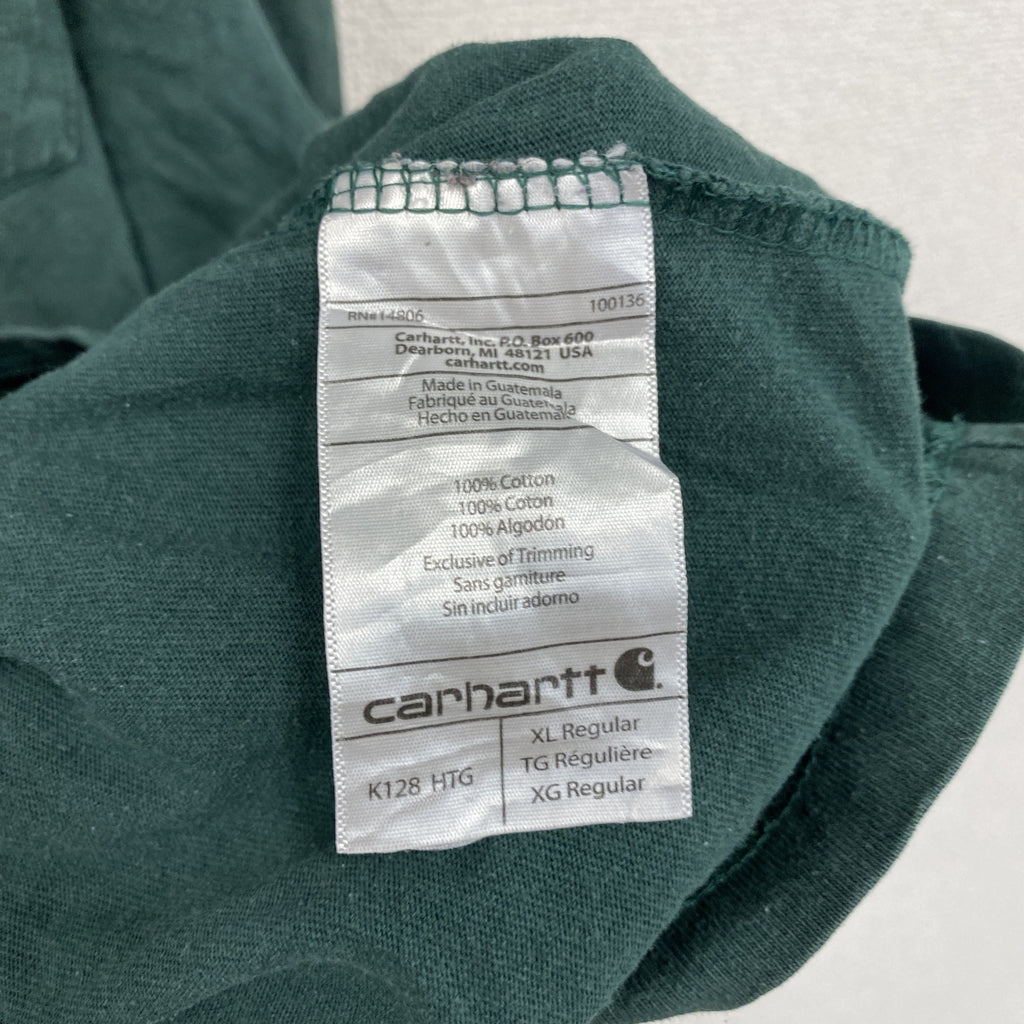 Carhartt　カーハート　長袖Tシャツ　ヘンリーネック　深緑　グリーン　XLサイズ　古着