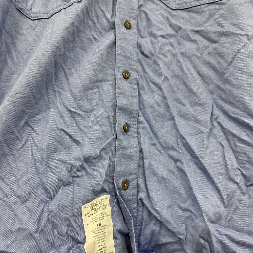 Carhartt　カーハート　長袖ボタンダウンワークシャツ　青　ブルー　XLサイズ　古着
