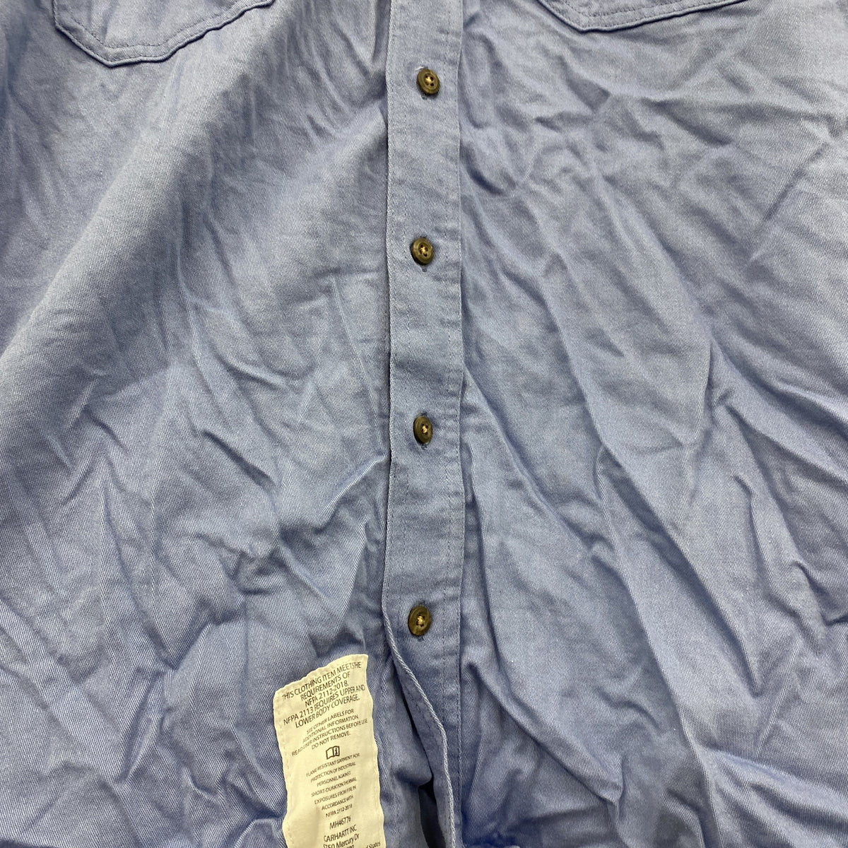 Carhartt　カーハート　長袖ボタンダウンワークシャツ　青　ブルー　XLサイズ　古着