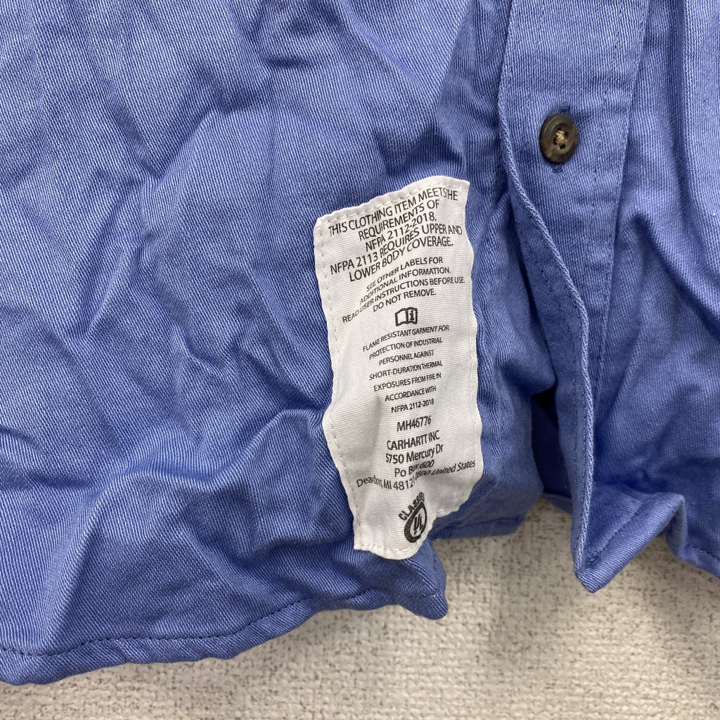 Carhartt　カーハート　長袖ボタンダウンワークシャツ　青　ブルー　XLサイズ　古着