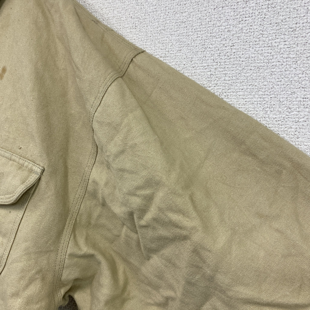 90s　MIRAGE　ミラージュ　ハンティングジャケット　3つポケット　ベージュ　Lサイズ ワークジャケット レディース コットン 古着