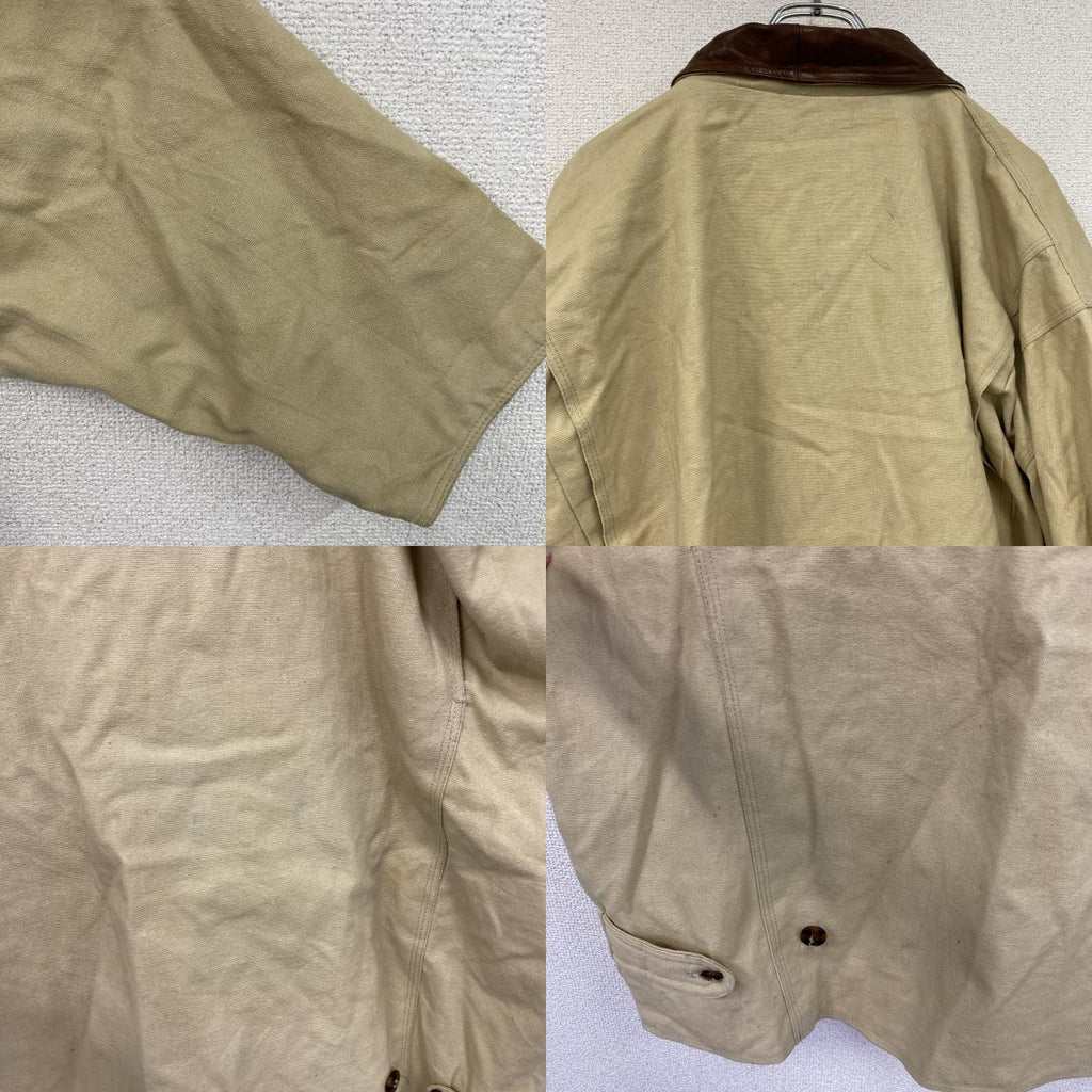 90s　MIRAGE　ミラージュ　ハンティングジャケット　3つポケット　ベージュ　Lサイズ ワークジャケット レディース コットン 古着