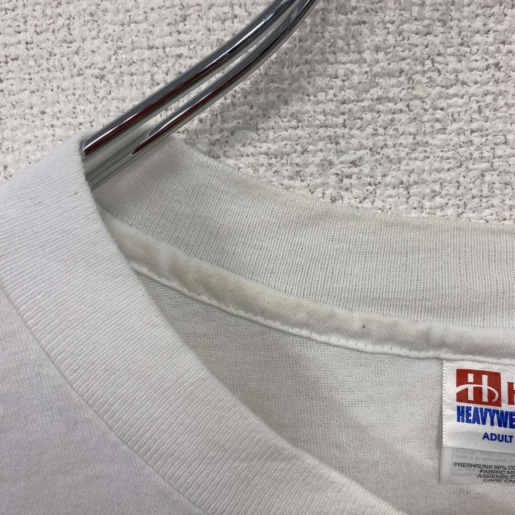 Hanes　ヘインズ　半袖Tシャツ　シングルステッチ　ヴィンテージ　白　ホワイト　XLサイズ　古着