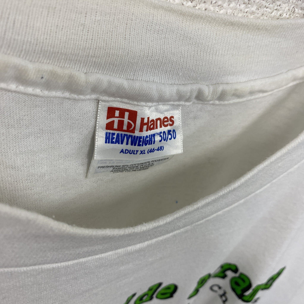 Hanes　ヘインズ　半袖Tシャツ　シングルステッチ　ヴィンテージ　白　ホワイト　XLサイズ　古着