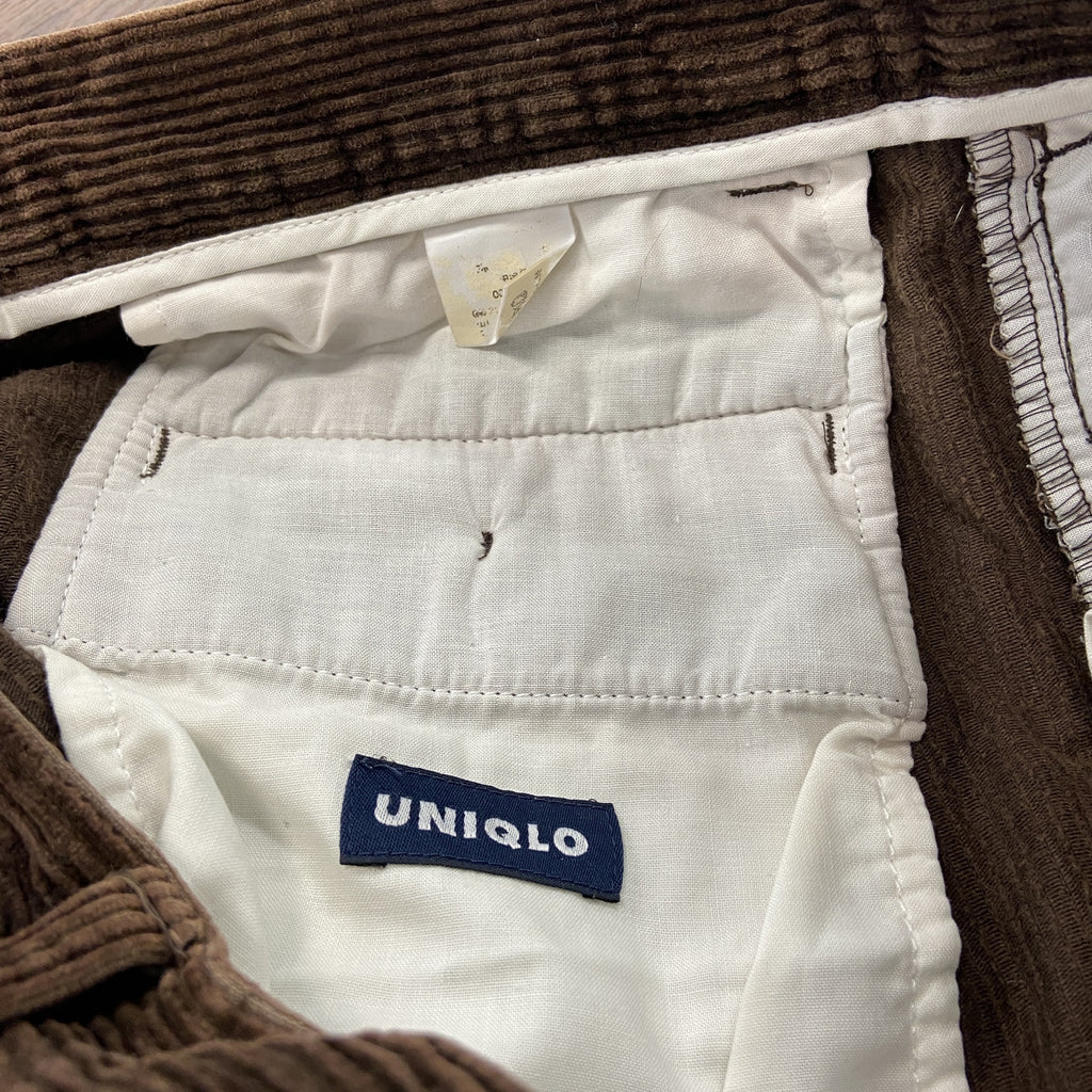 OLD UNIQLO　オールドユニクロ　コーデュロイパンツ　ジップフライ　茶色　ブラウン　古着