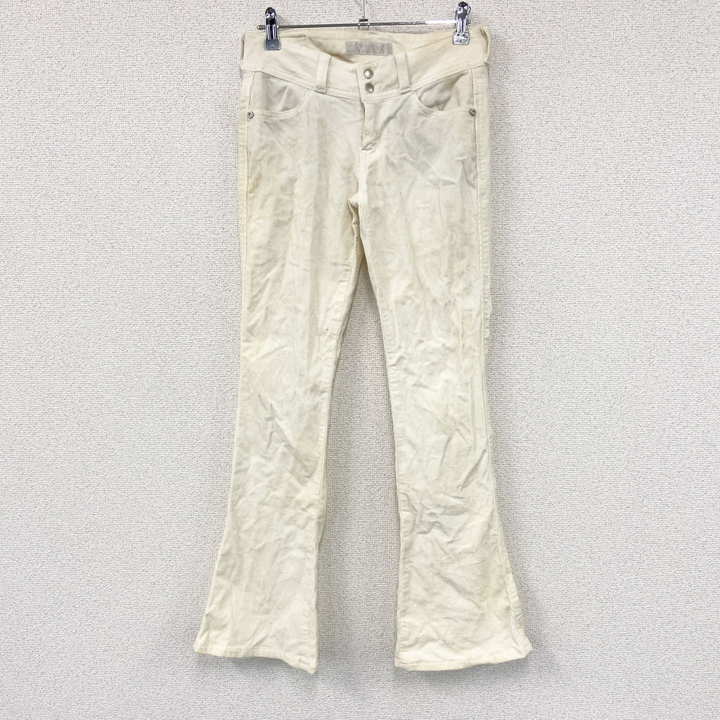 Levi's LADY STYLE　リーバイスレーディースタイル　コーデュロイフレアパンツ　ジップフライ　白　ホワイト　W28サイズ レディース 古着