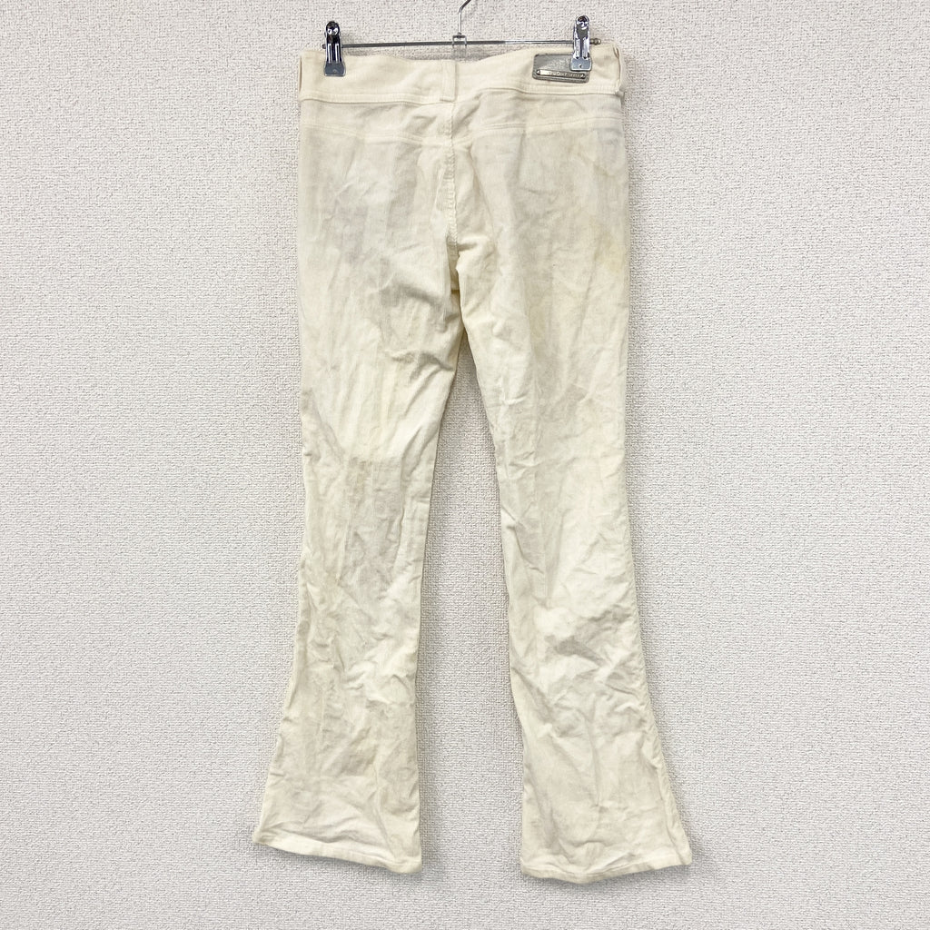 Levi's LADY STYLE　リーバイスレーディースタイル　コーデュロイフレアパンツ　ジップフライ　白　ホワイト　W28サイズ レディース 古着