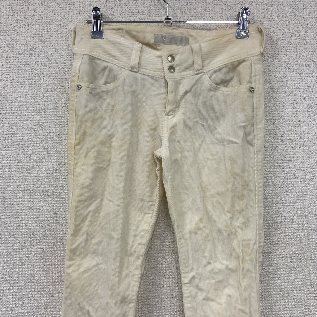 Levi's LADY STYLE　リーバイスレーディースタイル　コーデュロイフレアパンツ　ジップフライ　白　ホワイト　W28サイズ レディース 古着