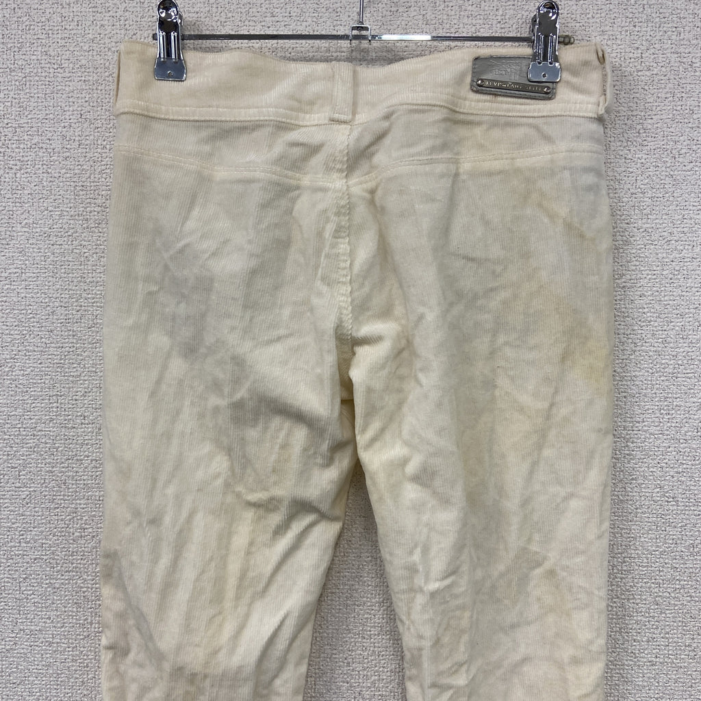 Levi's LADY STYLE　リーバイスレーディースタイル　コーデュロイフレアパンツ　ジップフライ　白　ホワイト　W28サイズ レディース 古着