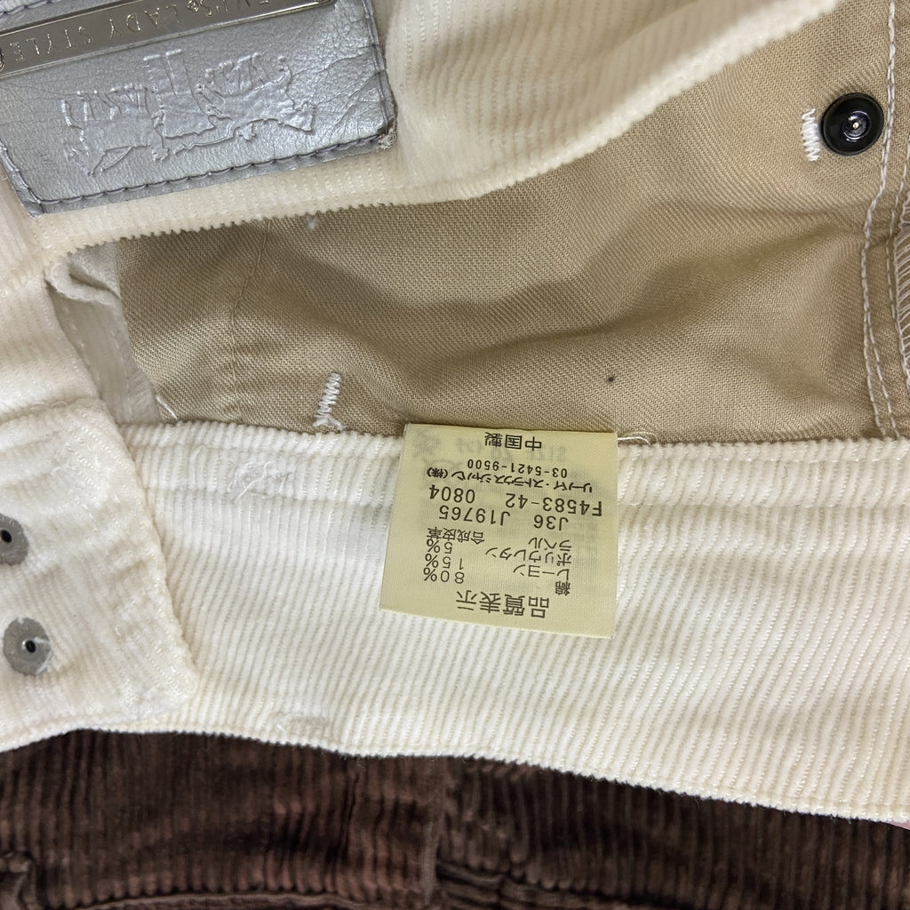 Levi's LADY STYLE　リーバイスレーディースタイル　コーデュロイフレアパンツ　ジップフライ　白　ホワイト　W28サイズ レディース 古着