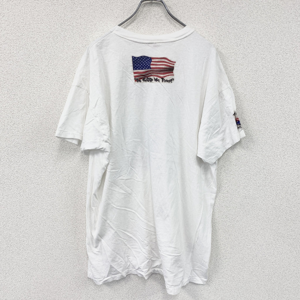 Hanes　ヘインズ　半袖プリントTシャツ　シングルステッチ　ヴィンテージ　白　ホワイト　2XLサイズ カットソー メンズ コットン 古着