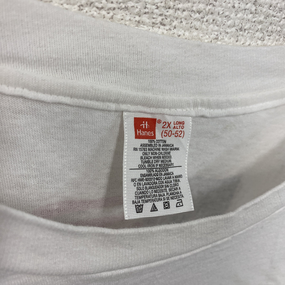 Hanes　ヘインズ　半袖プリントTシャツ　シングルステッチ　ヴィンテージ　白　ホワイト　2XLサイズ カットソー メンズ コットン 古着