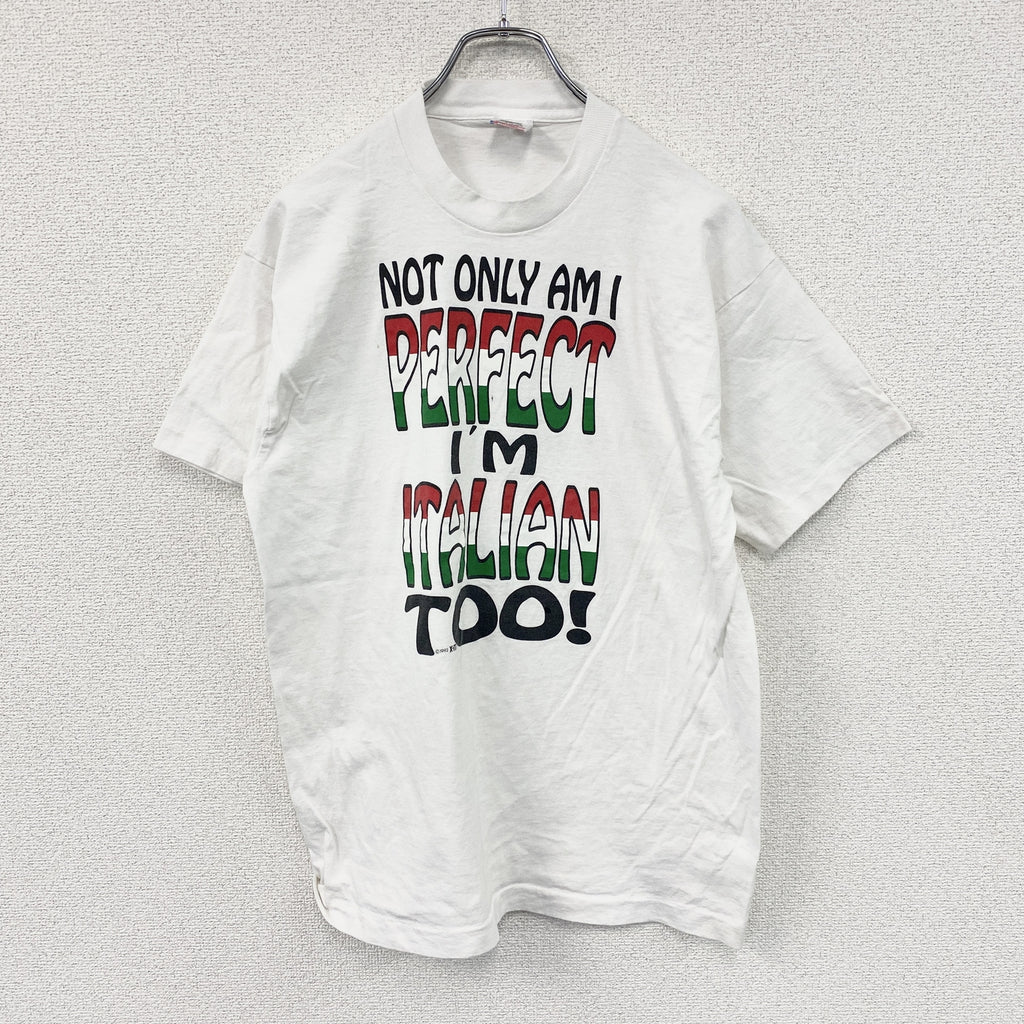 FRUIT OF THE LOOM　フルーツオブザルーム　半袖プリントTシャツ　シングルステッチ　ヴィンテージ　白　ホワイト　Lサイズ カットソー メンズ コットン 古着