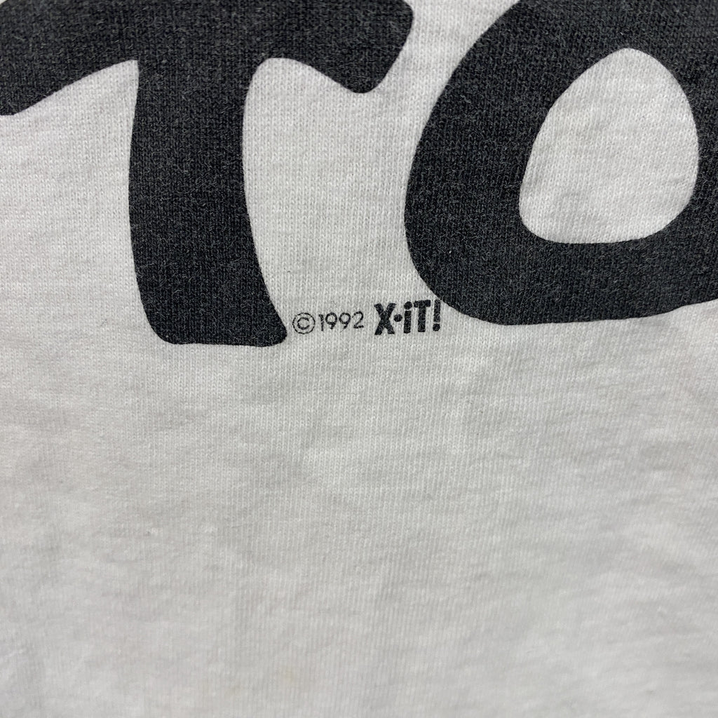 FRUIT OF THE LOOM　フルーツオブザルーム　半袖プリントTシャツ　シングルステッチ　ヴィンテージ　白　ホワイト　Lサイズ カットソー メンズ コットン 古着
