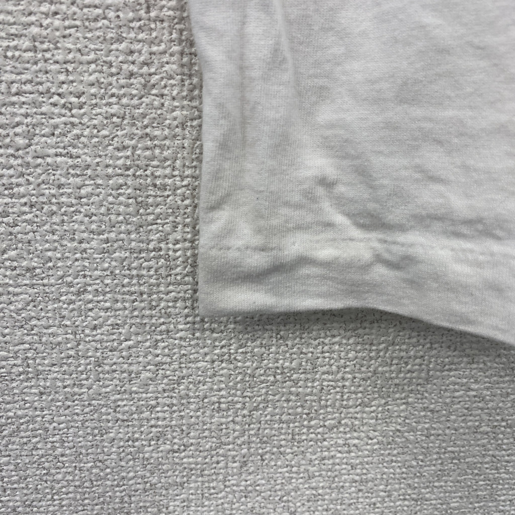 FRUIT OF THE LOOM　フルーツオブザルーム　半袖プリントTシャツ　シングルステッチ　ヴィンテージ　白　ホワイト　Lサイズ カットソー メンズ コットン 古着