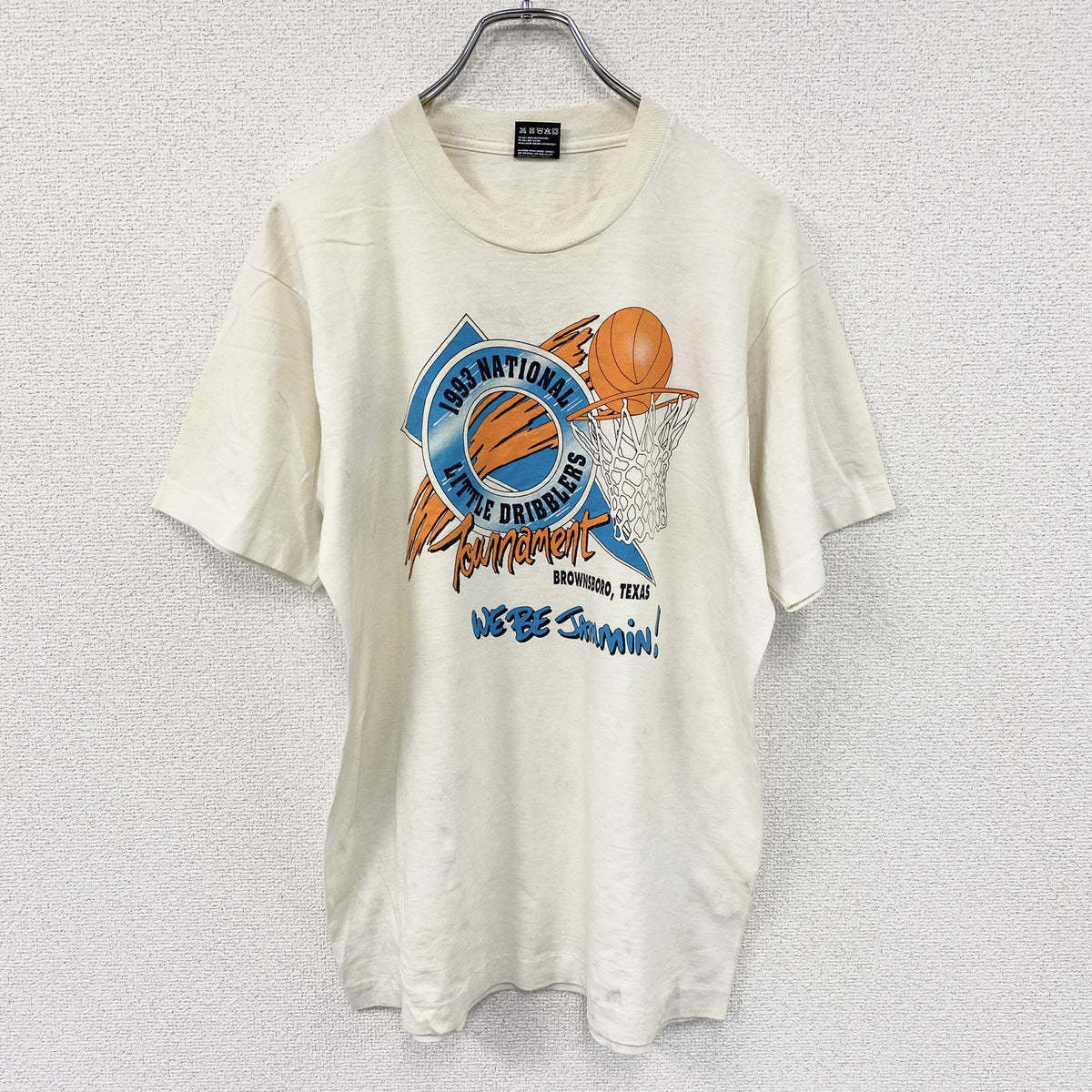 FRUIT OF THE LOOM　フルーツオブザルーム　半袖プリントTシャツ　シングルステッチ　ヴィンテージ　白　ホワイト　Lサイズ カットソー メンズ コットン 古着