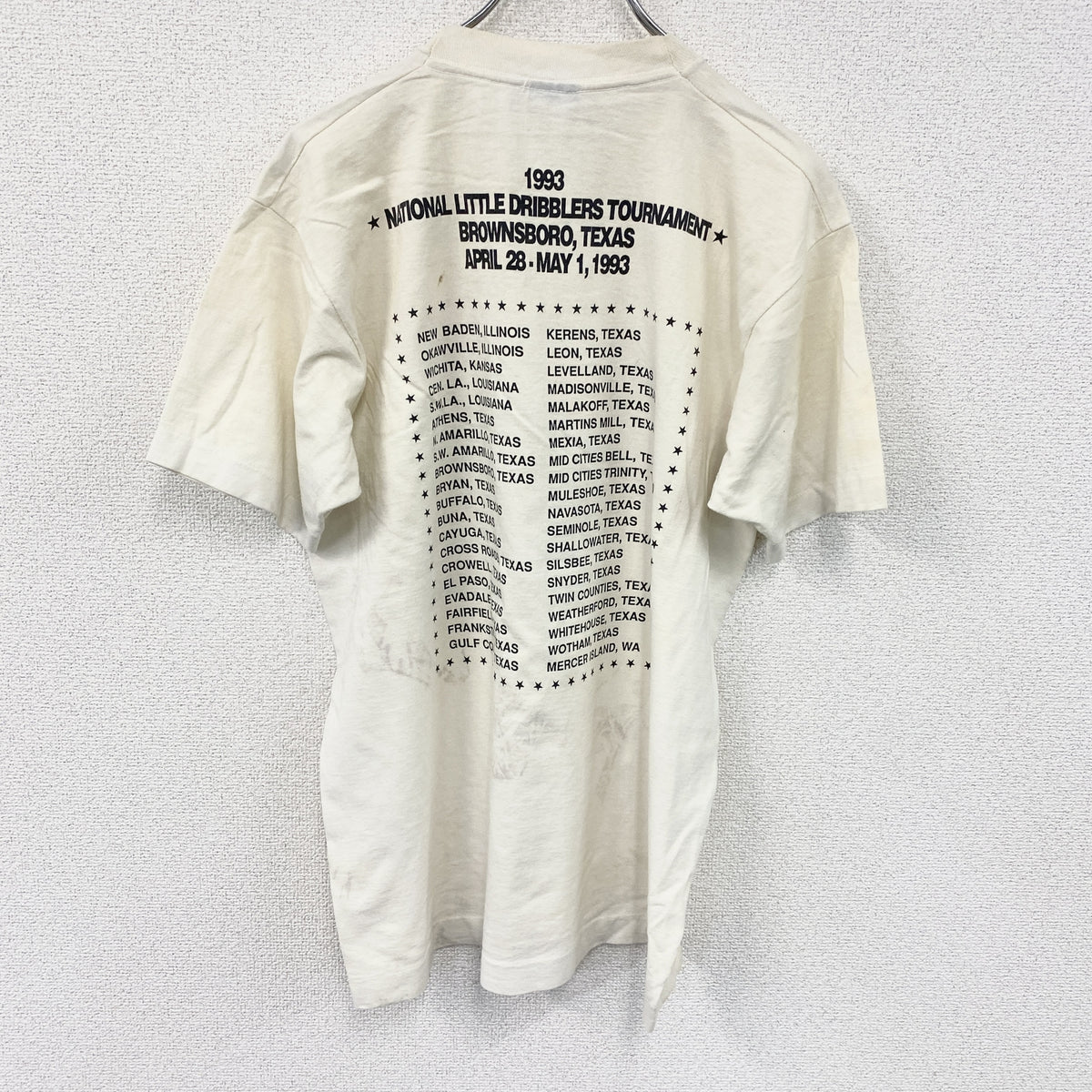 FRUIT OF THE LOOM　フルーツオブザルーム　半袖プリントTシャツ　シングルステッチ　ヴィンテージ　白　ホワイト　Lサイズ カットソー メンズ コットン 古着