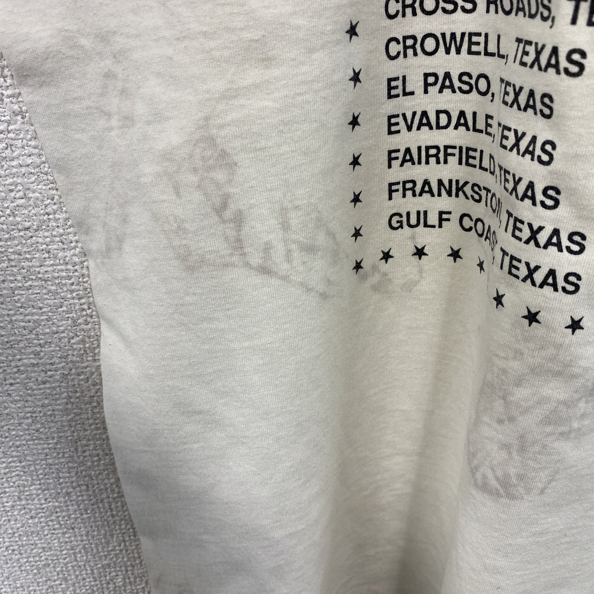 FRUIT OF THE LOOM　フルーツオブザルーム　半袖プリントTシャツ　シングルステッチ　ヴィンテージ　白　ホワイト　Lサイズ カットソー メンズ コットン 古着