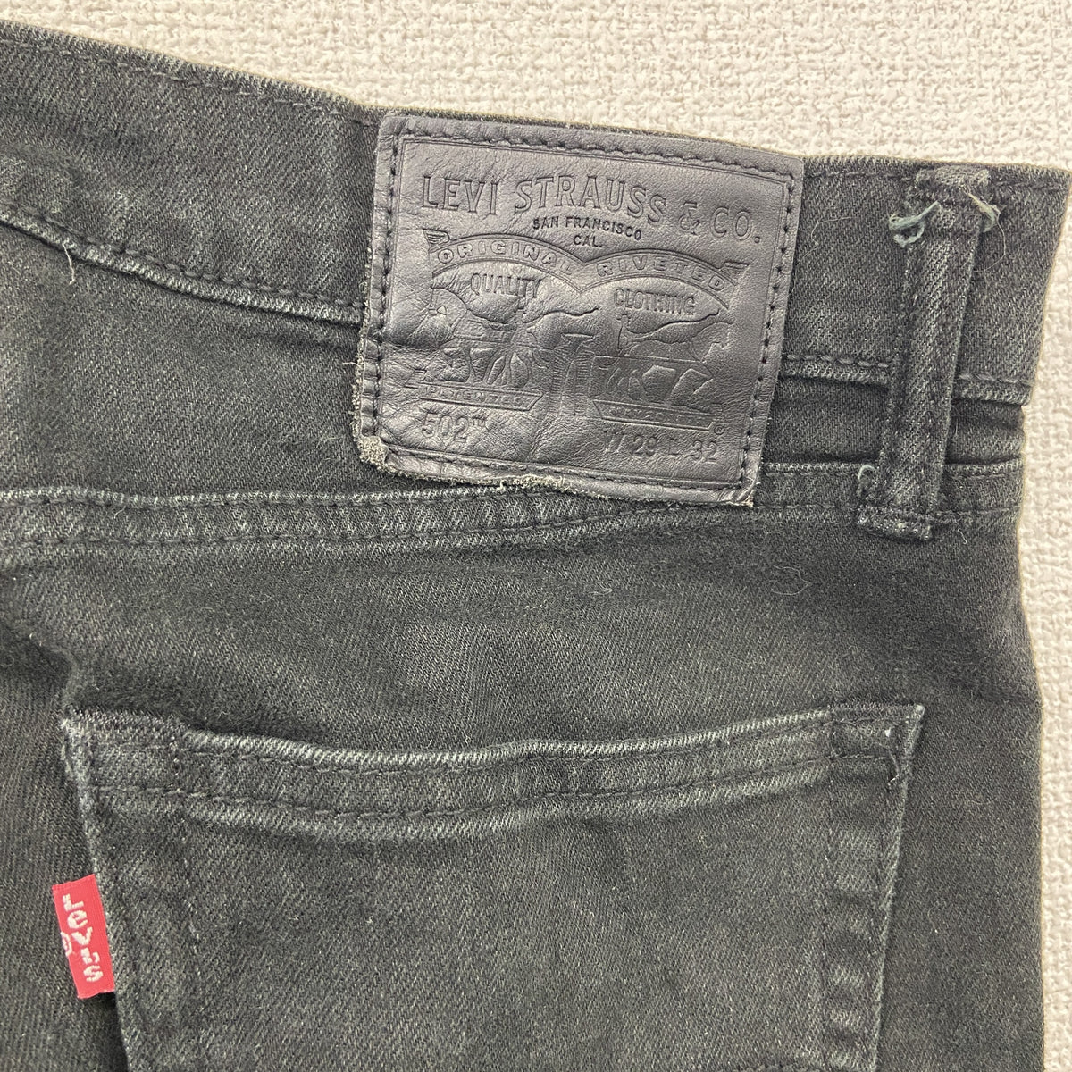 Levi's　リーバイス　502　デニムパンツ/ジーンズ　ジップフライ　黒　ブラック　W29サイズ　古着