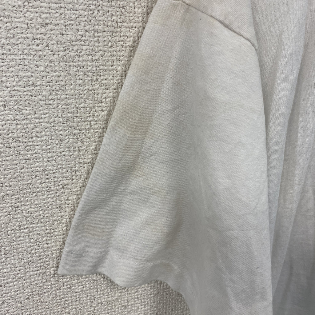 FRUIT OF THE LOOM　フルーツオブザルーム　半袖プリントTシャツ　シングルステッチ　ヴィンテージ　白　ホワイト　XLサイズ カットソー メンズ コットン 古着