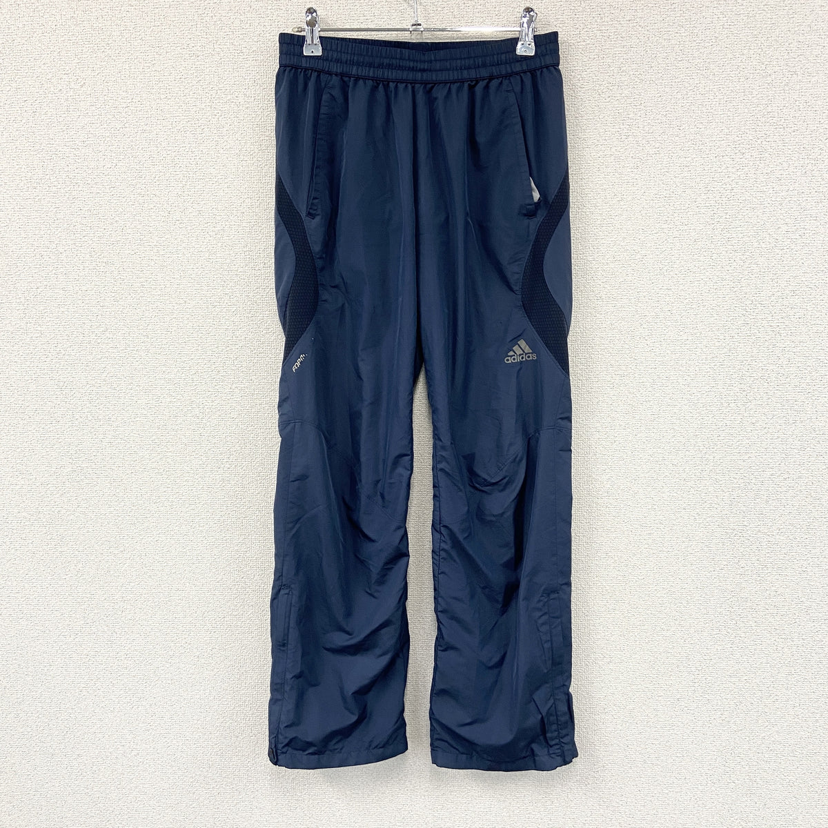 adidas　アディダス　ピステパンツ/ウィンドパンツ　トラックパンツ　紺　ネイビー　Mサイズ　古着