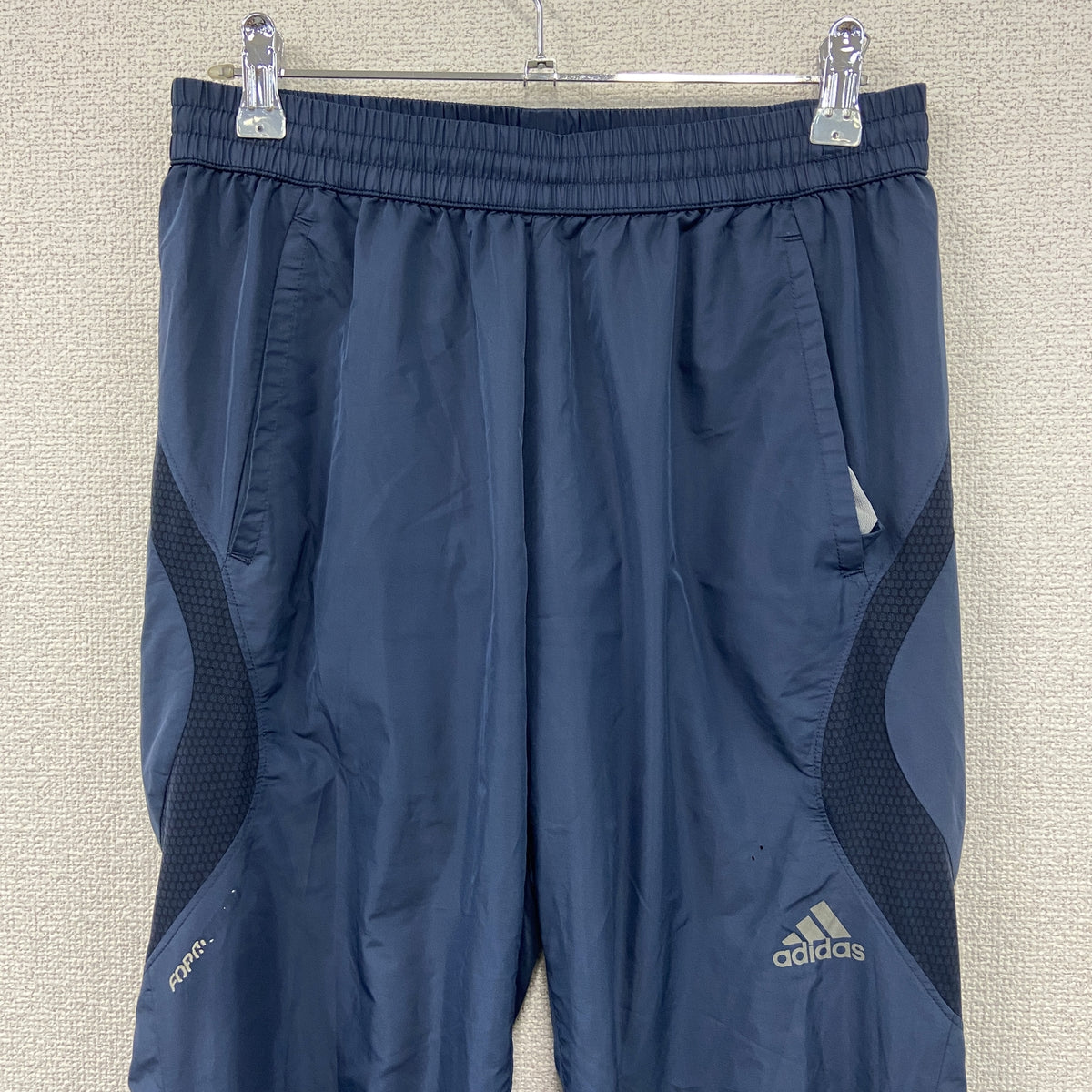 adidas　アディダス　ピステパンツ/ウィンドパンツ　トラックパンツ　紺　ネイビー　Mサイズ　古着