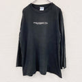 M&O　エムアンドオー　長袖プリントTシャツ/ロンT　黒　ブラック　Lサイズ カットソー メンズ コットン 古着
