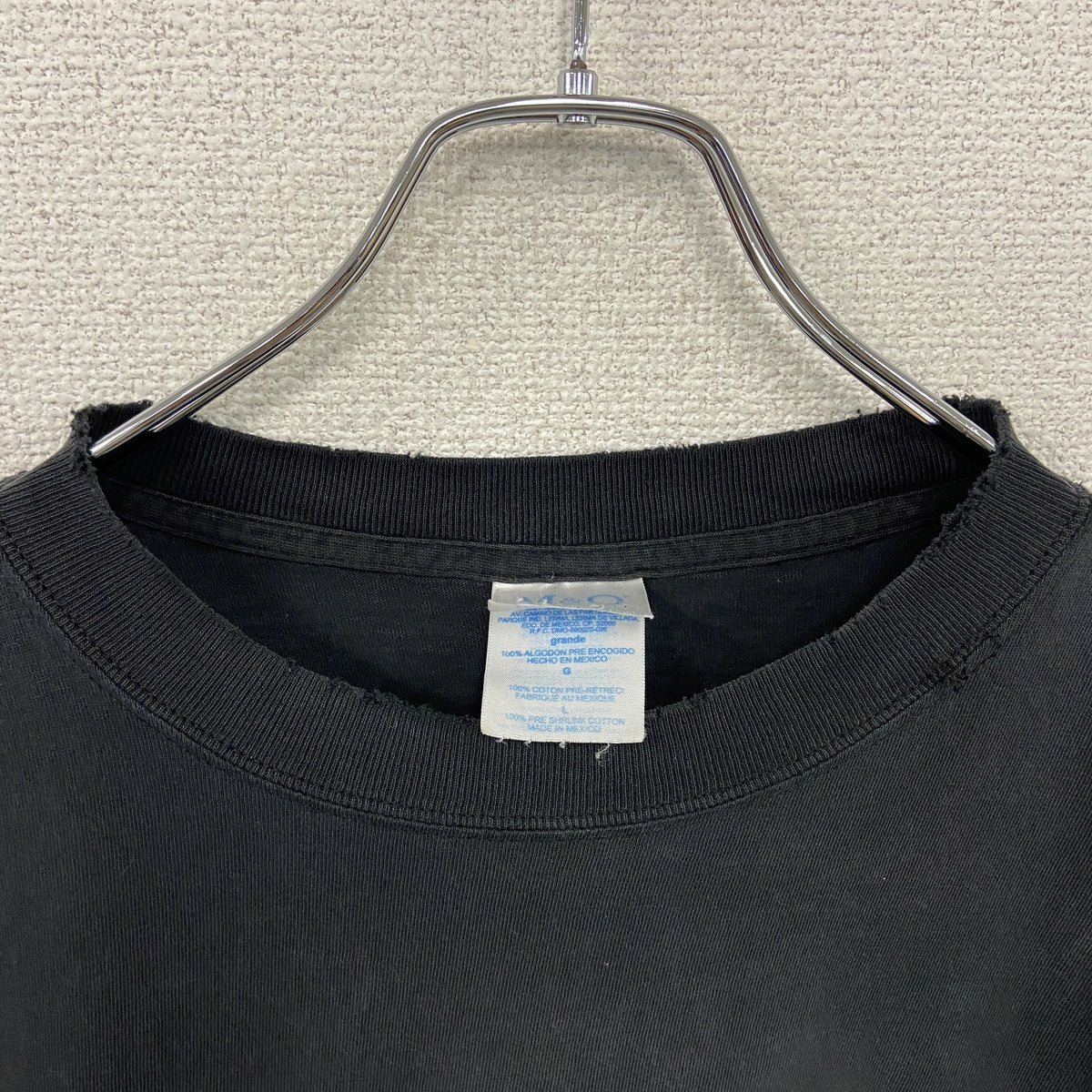 M&O　エムアンドオー　長袖プリントTシャツ/ロンT　黒　ブラック　Lサイズ カットソー メンズ コットン 古着