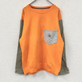 FRUIT OF THE LOOM　フルーツオブザルーム　Carhartt　カーハート　スウェット/トレーナー　リメイク加工　バイカラー　オレンジ　ベージュ　Lサイズ　古着