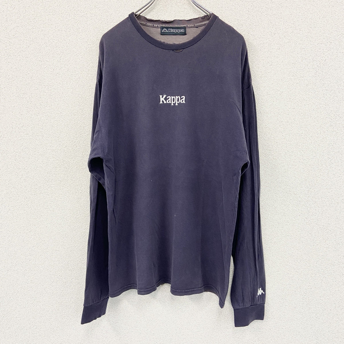 Kappa　カッパ　長袖プリントTシャツ/ロンT　紺　ネイビー　Lサイズ カットソー メンズ コットン 古着