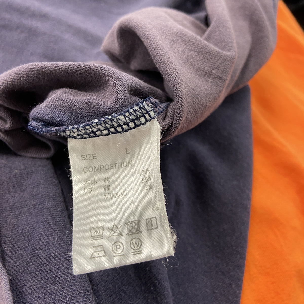 Kappa　カッパ　長袖プリントTシャツ/ロンT　紺　ネイビー　Lサイズ カットソー メンズ コットン 古着