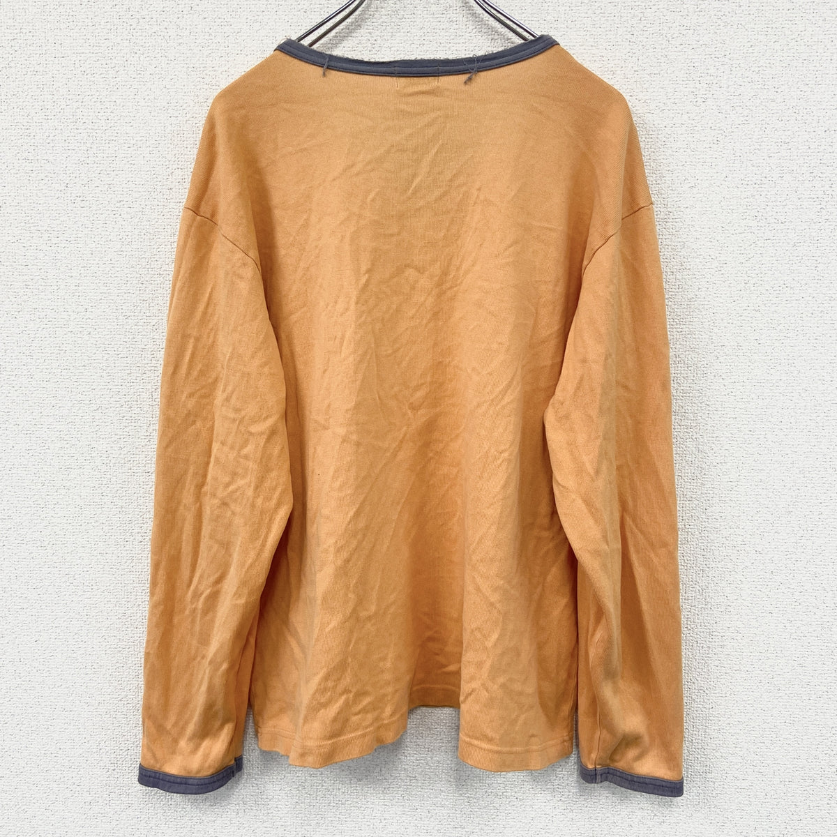 OLD UNIQLO　オールドユニクロ　長袖プリントTシャツ/ロンT　オレンジ　古着