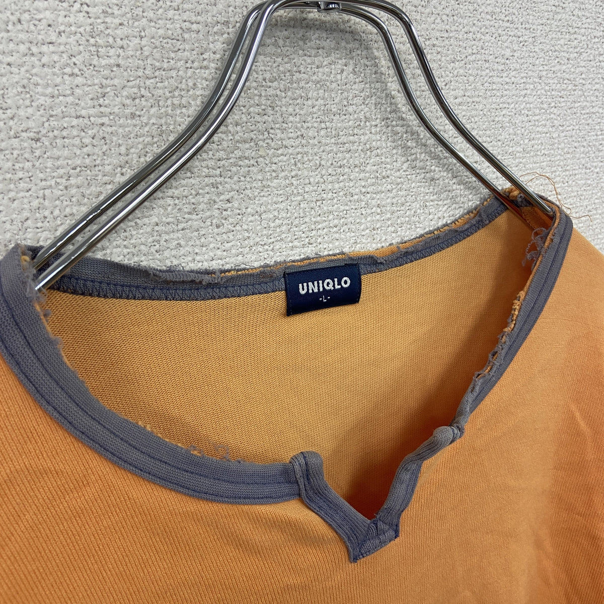 OLD UNIQLO　オールドユニクロ　長袖プリントTシャツ/ロンT　オレンジ　古着