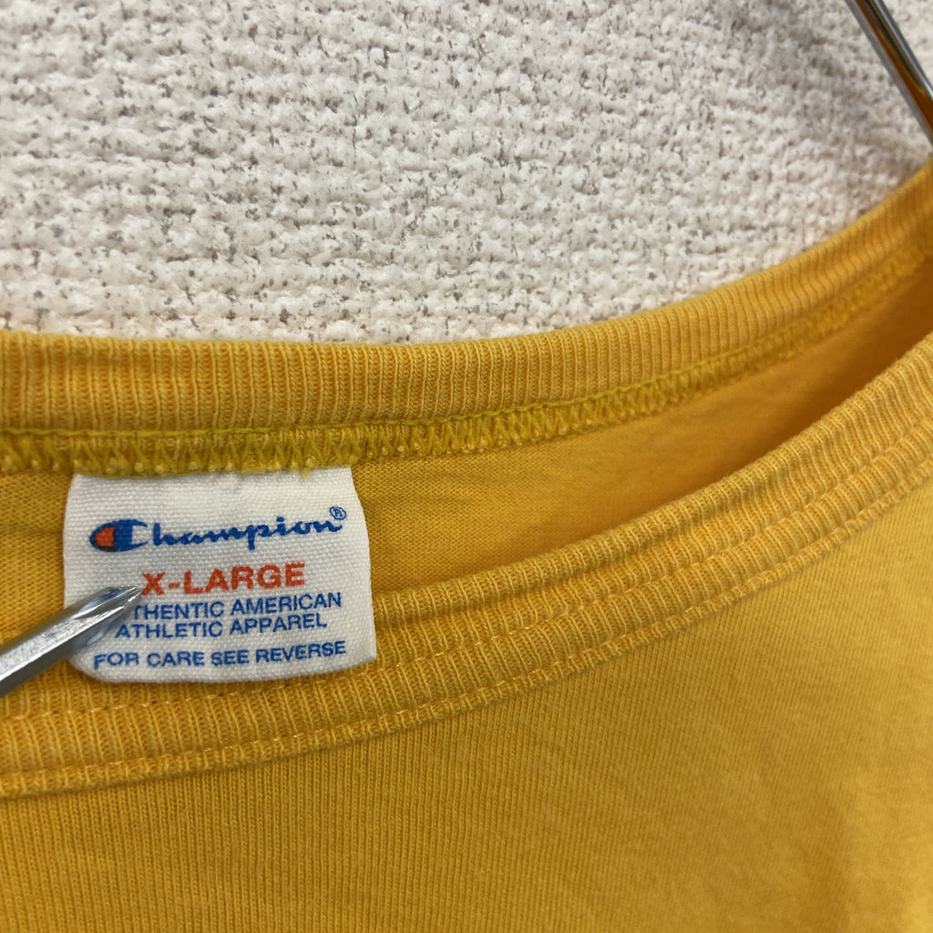 Champion　チャンピオン　半袖プリントTシャツ　黄色　イエロー　XLサイズ　古着