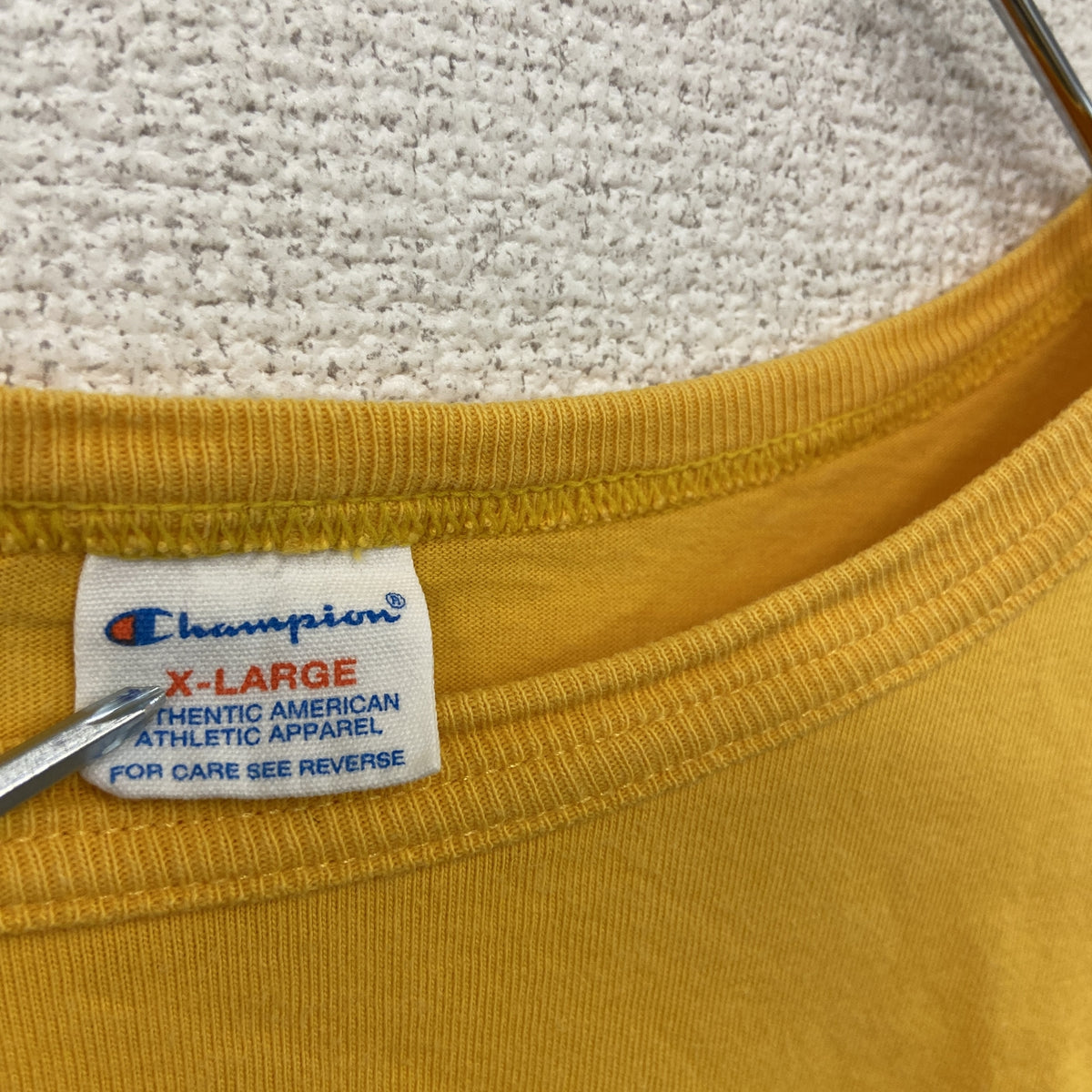 Champion　チャンピオン　半袖プリントTシャツ　黄色　イエロー　XLサイズ　古着
