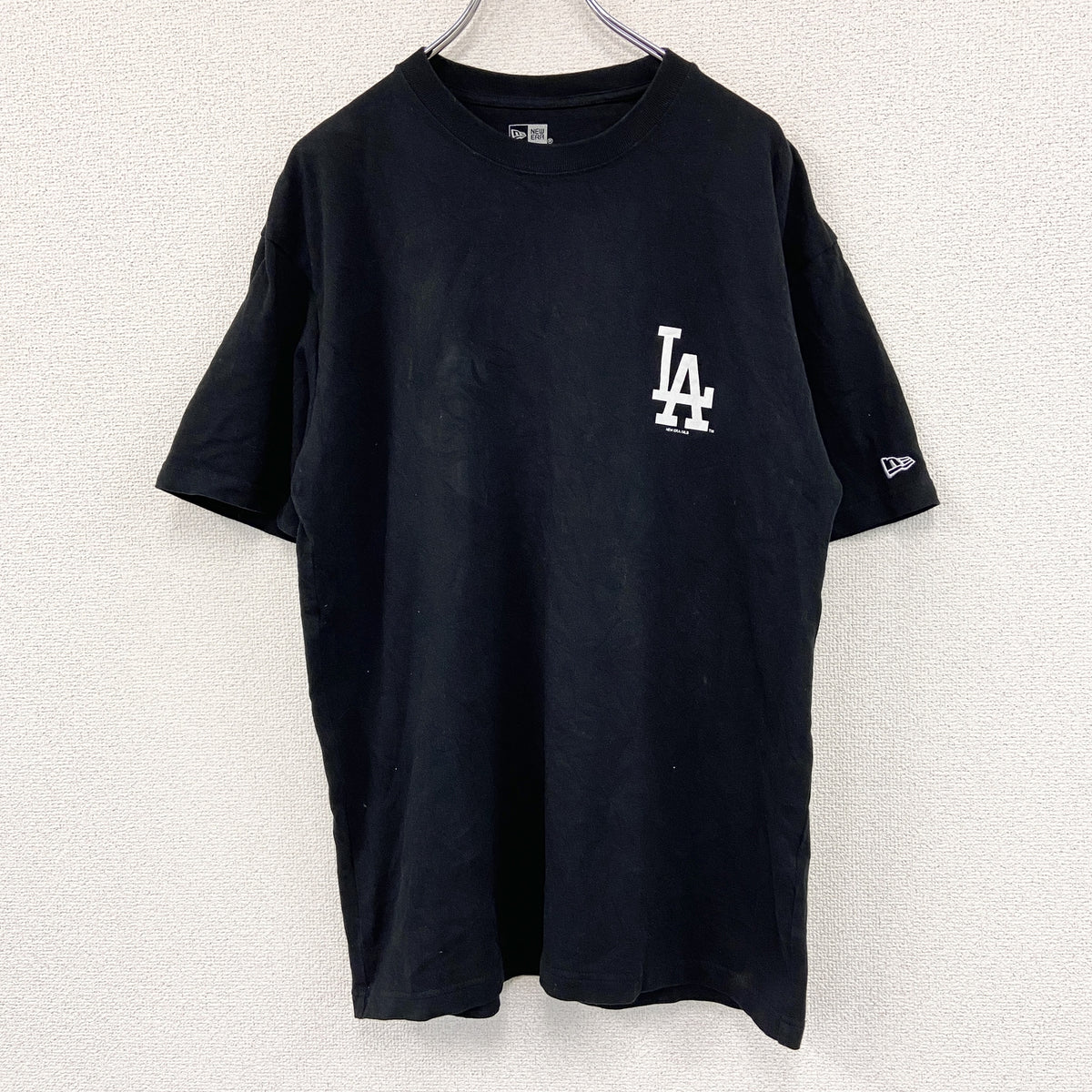 NEW ERA　ニューエラ　半袖プリントTシャツ　黒　ブラック　XLサイズ　古着