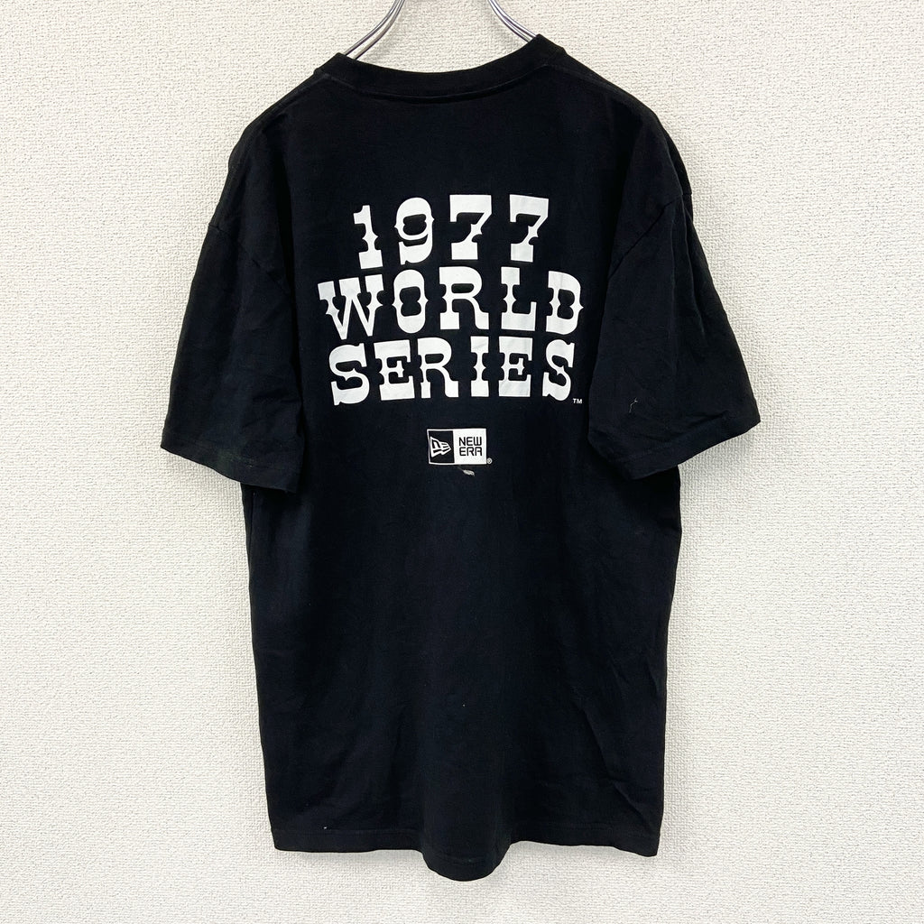 NEW ERA　ニューエラ　半袖プリントTシャツ　黒　ブラック　XLサイズ　古着