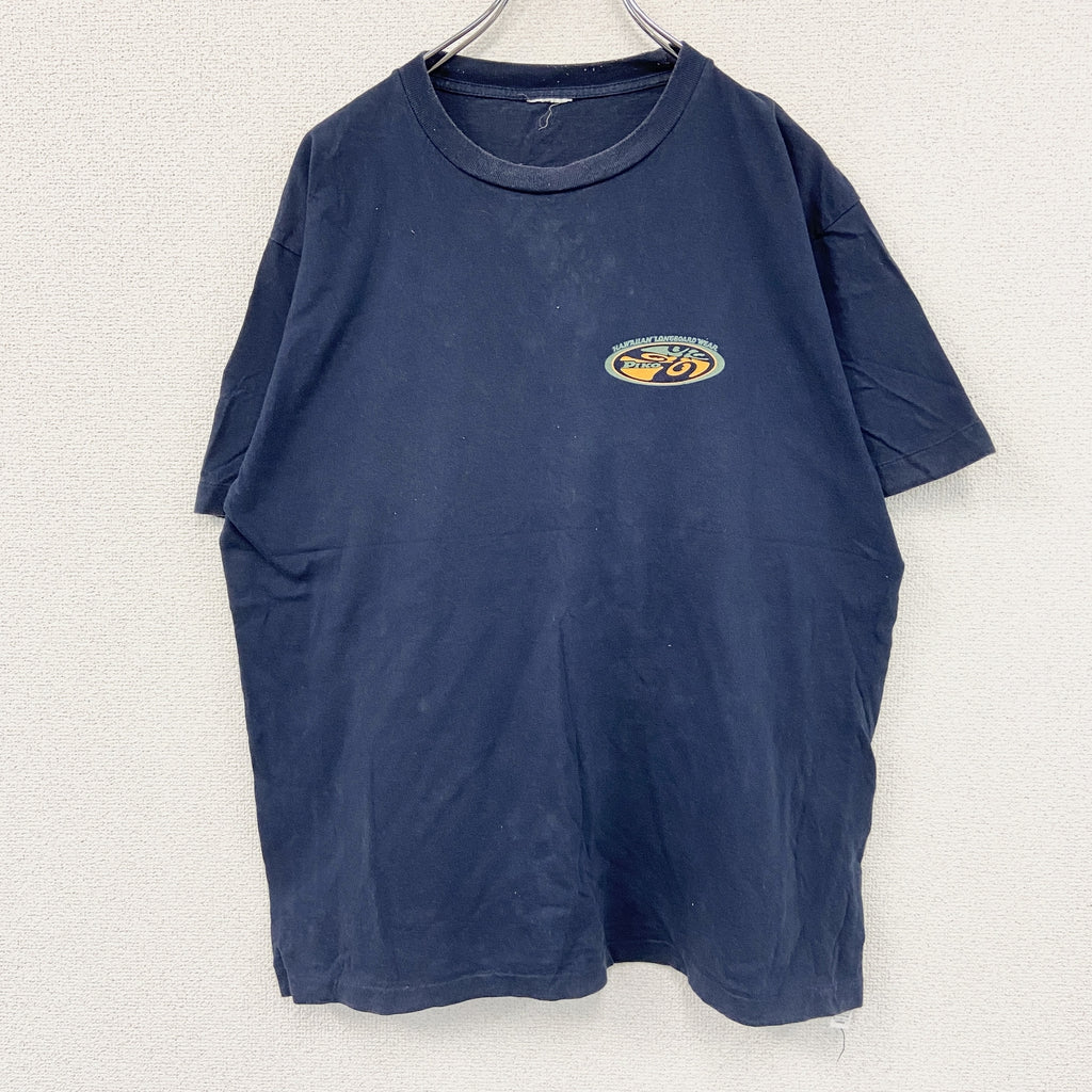 PIKO　ピコ　半袖プリントTシャツ　シングルステッチ　ヴィンテージ　紺　ネイビー　古着