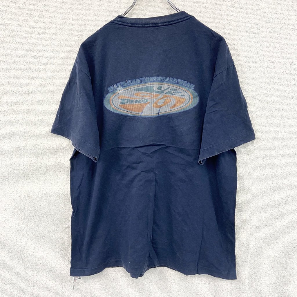 PIKO　ピコ　半袖プリントTシャツ　シングルステッチ　ヴィンテージ　紺　ネイビー　古着
