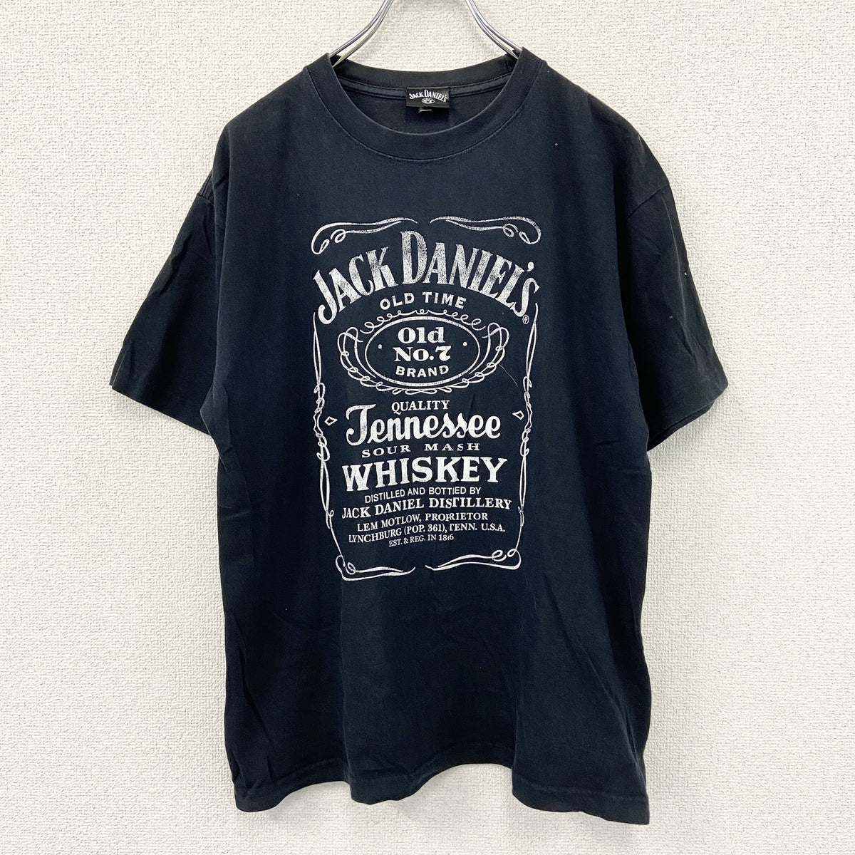 JACK DANIEL'S.　ジャックダニエル　半袖プリント企業Tシャツ　黒　ブラック　Lサイズ　古着