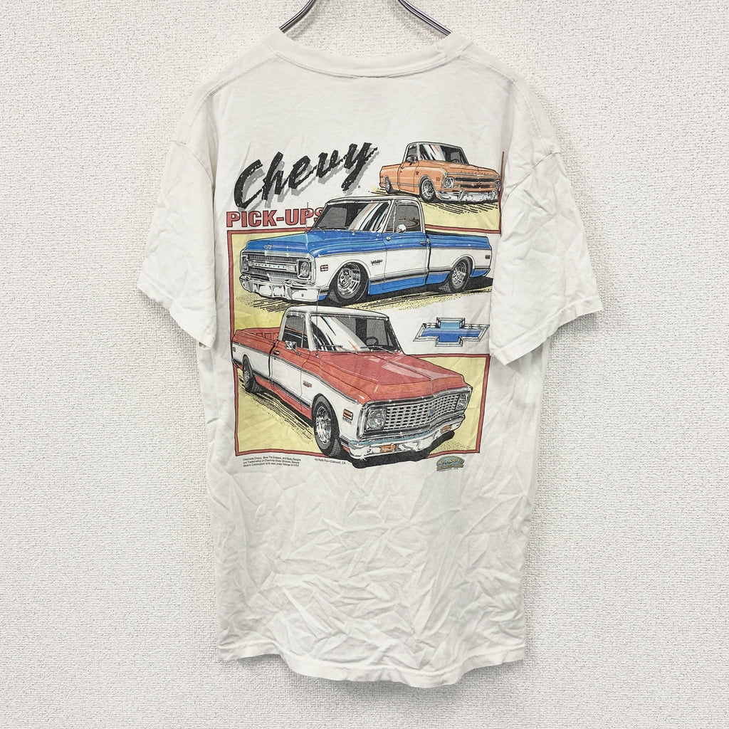Hanes　ヘインズ　半袖プリントTシャツ　白　ホワイト　Lサイズ カットソー メンズ コットン 古着