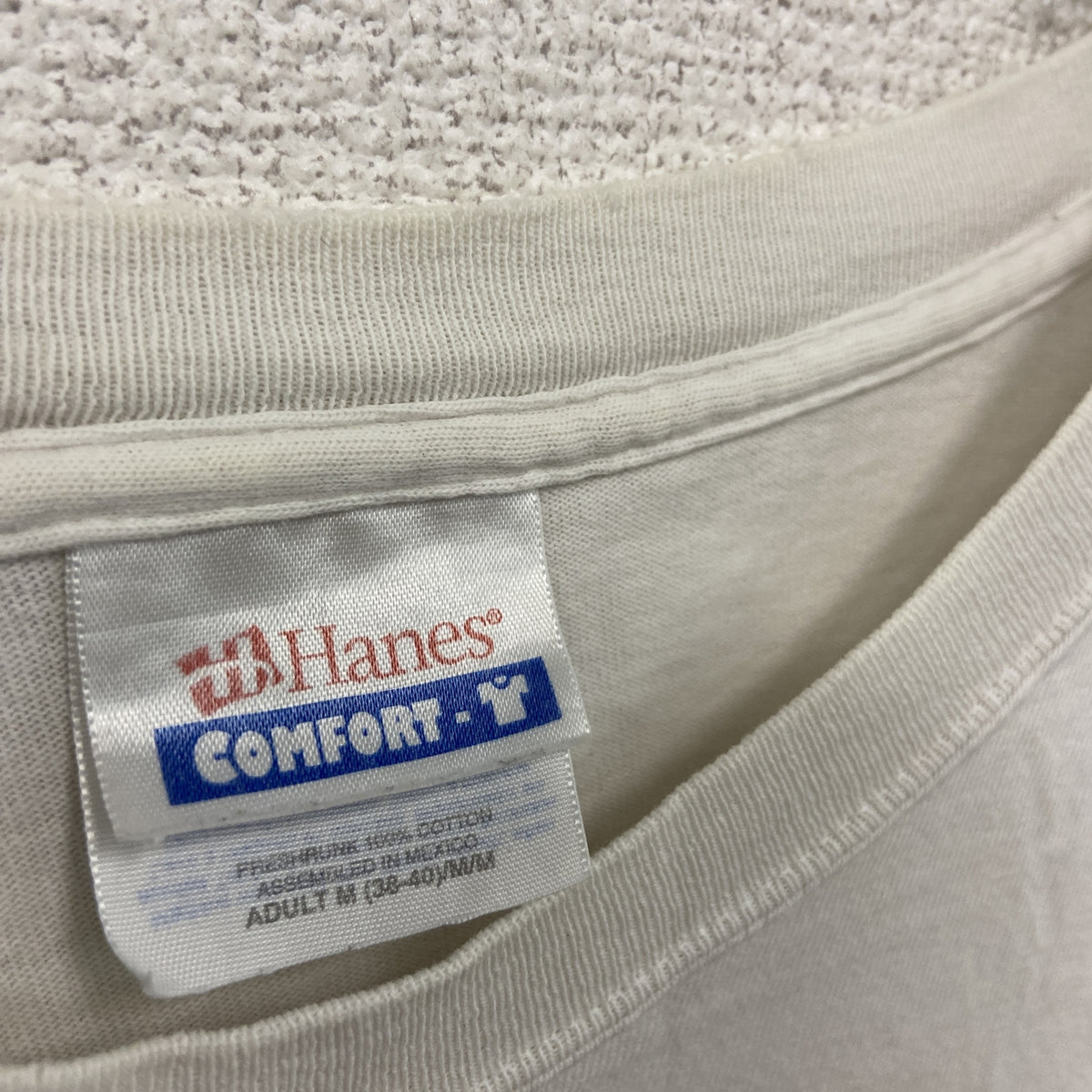 Hanes　ヘインズ　半袖プリントTシャツ　白　ホワイト　Lサイズ カットソー メンズ コットン 古着