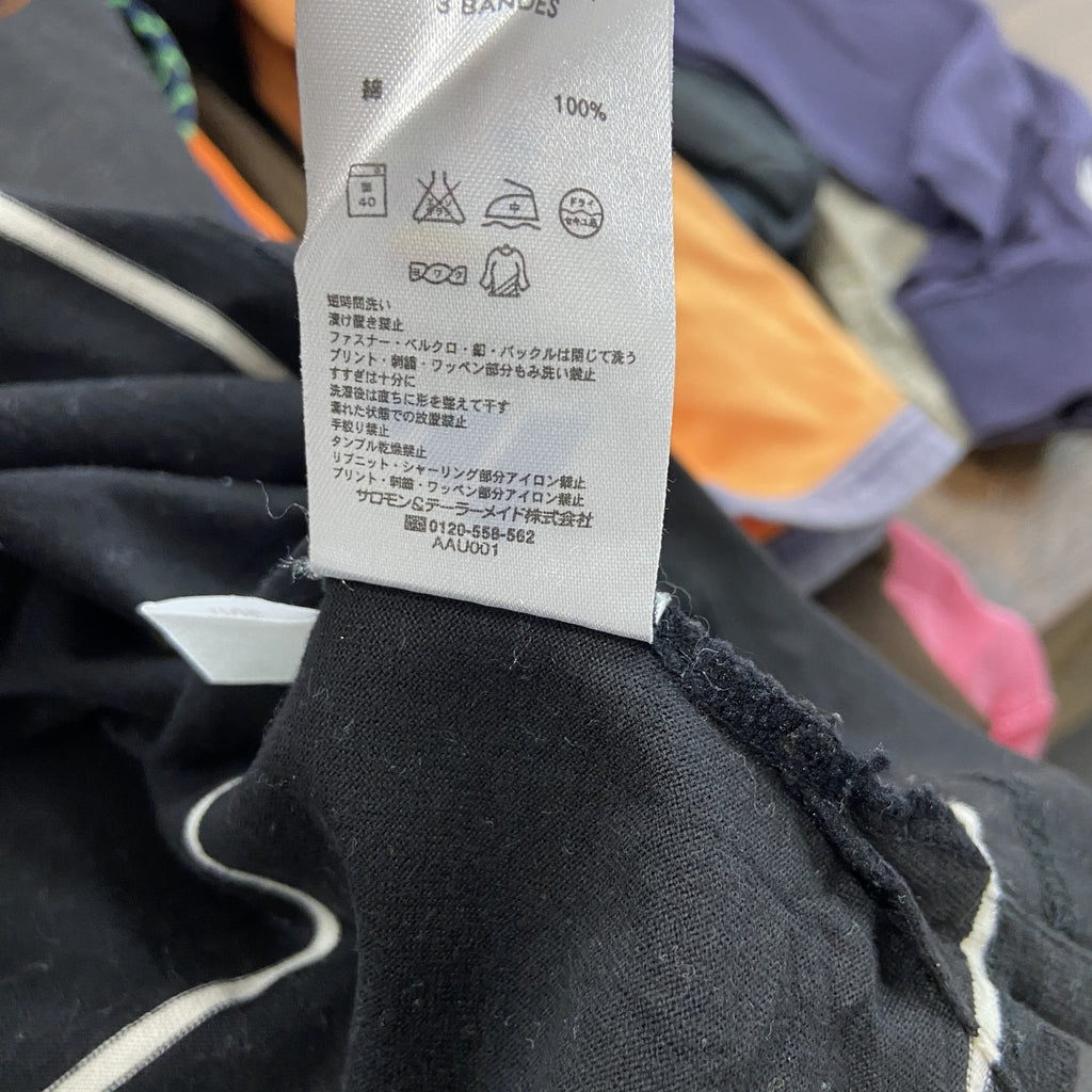 adidas　アディダス　半袖ポロシャツ　ボーダー柄　黒　ブラック　Lサイズ　古着