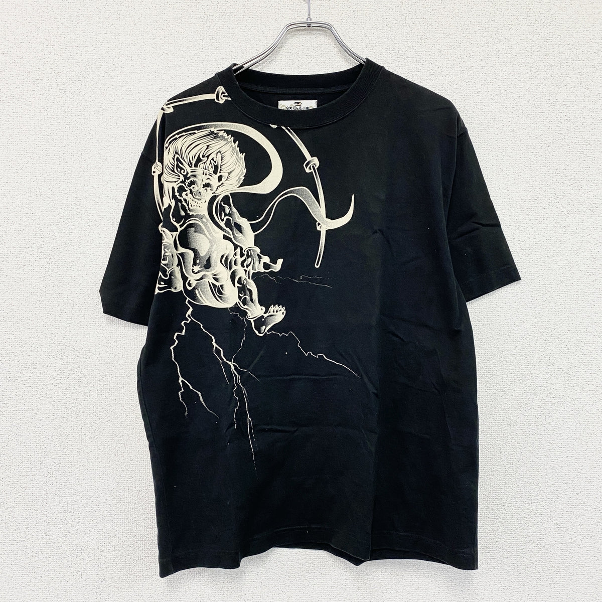 絡繰魂　カラクリダマシイ　半袖プリントTシャツ　和柄　黒　ブラック　XLサイズ　古着