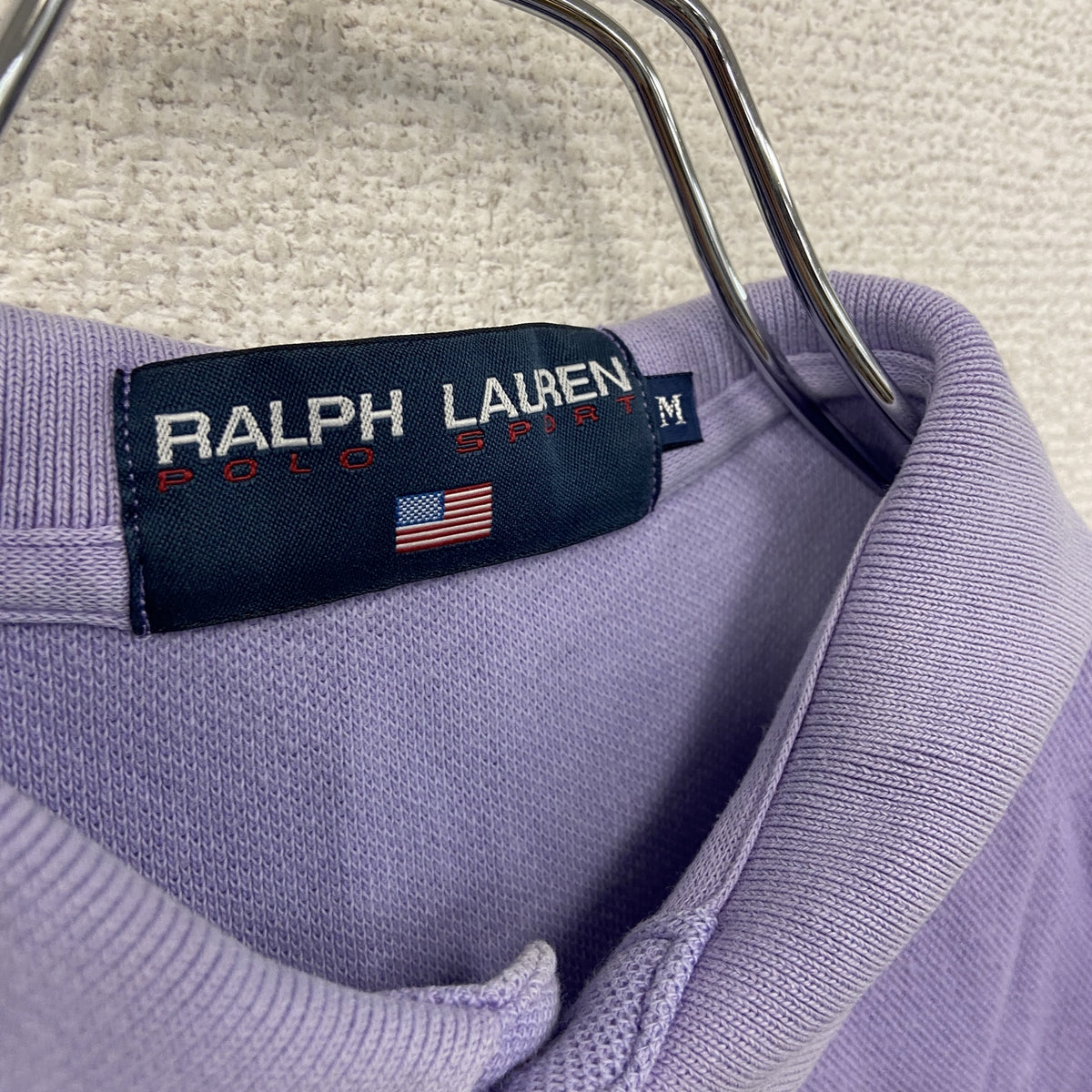 Ralph Lauren　ラルフローレン　半袖ポロシャツ　紫　ライトパープル　Mサイズ　古着